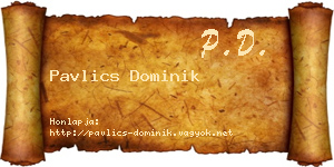 Pavlics Dominik névjegykártya